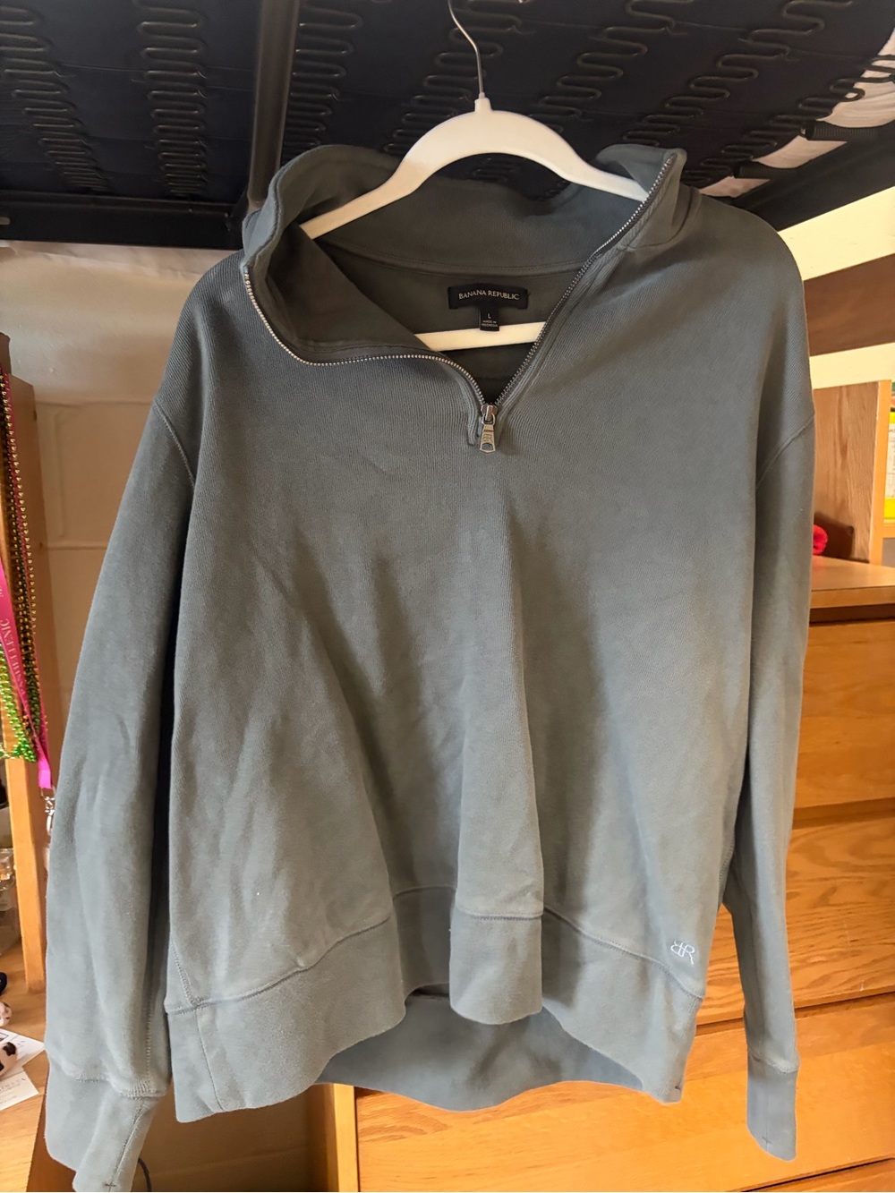 Banana Republic Charcoal Zip Pullover